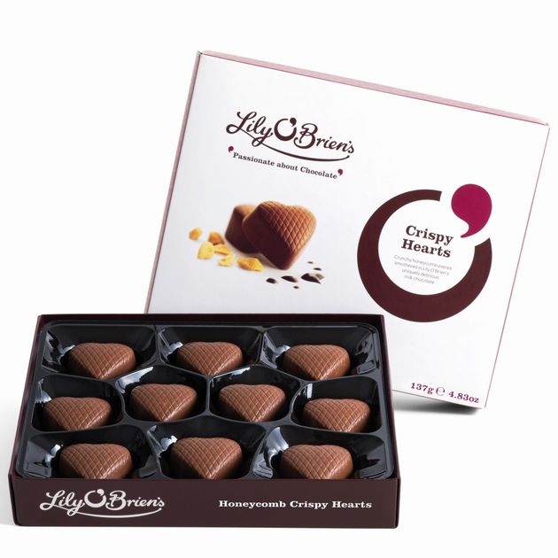Lily O'Brien's Honeycomb Crispy Hearts, 10 Chocolates, 137g