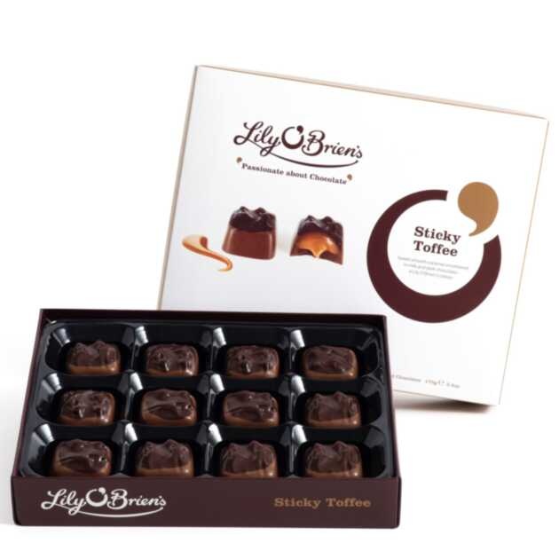 Sticky Toffee Collection, 12 Chocolates, 170g by Lily O'Brien's Chocolates