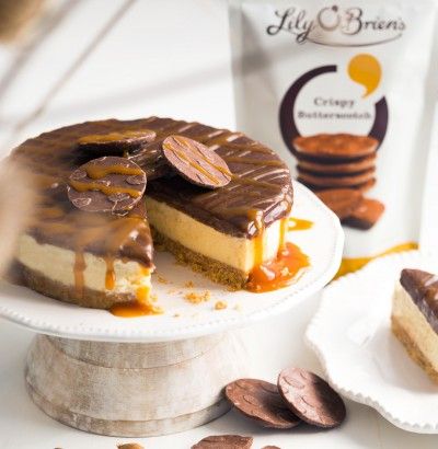 No-bake Butterscotch Cheesecake with Chocolate Ganache