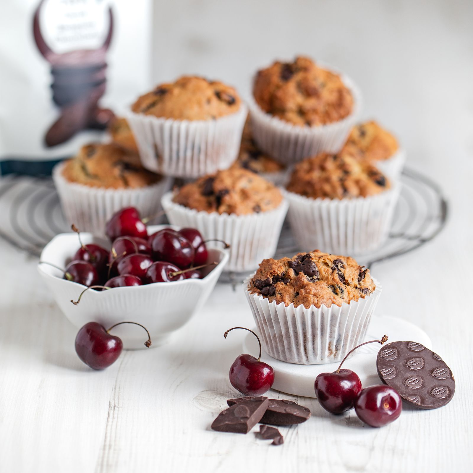 Dried Cherry and Dark Belgian Chocolate Muffins